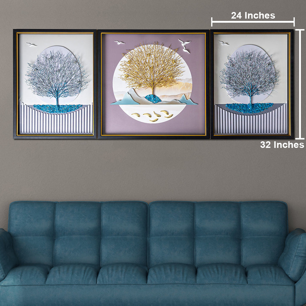 Ethereal Oasis Shadow Box Wall Decoration Piece - Set of 3
