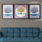 Ethereal Oasis Shadow Box Wall Decoration Piece - Set of 3