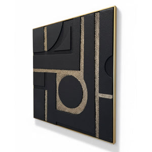 Golden Geometric Dreams Modern Wall Art (40 x 40 Inches)