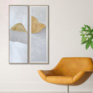 Silent Symphony Decorative Hand painting for Home Decor (With outer Floater Frame)
