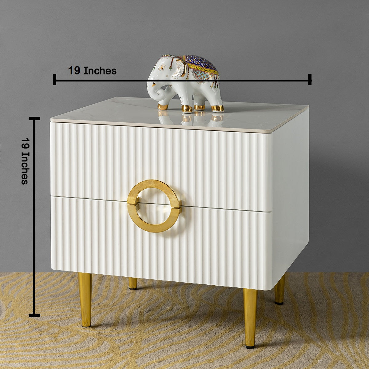 Oak Light Accent Bedside Table For Living Room