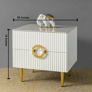 Oak Light Accent Bedside Table For Living Room