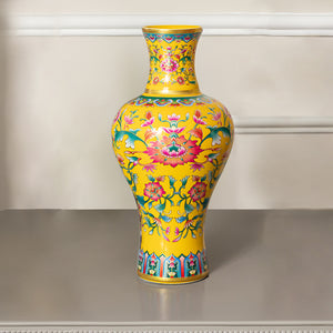 Palace Bloom Radiance Vase & Item for Home Decoration -Yellow