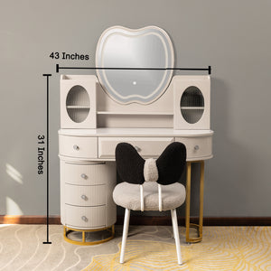 Royal Radiance Dressing Table & Vanity Set With Mirror & Chair