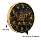 Chrono Luxe Luxury Designer Wall Clock With Moving Gear Mechanism Buy Wall Clock Online (Steel Body) - Medium