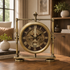 Golden Era Luxury Designer Table Clock With Moving Gear Mechanism Buy Table Clock Online (Steel Body)