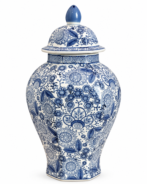 Mandarin Heritage Decorative Vase For Home & Item for Home Decoration (Blue Pottery )