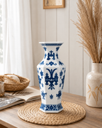 Scholar’s Treasures Decorative Vase & Showpiece for Home & Item for Home Decoration (Blue Pottery)