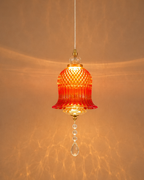 Crystal Bell Pendant Light For Living Room & Home Decoration item -Orange