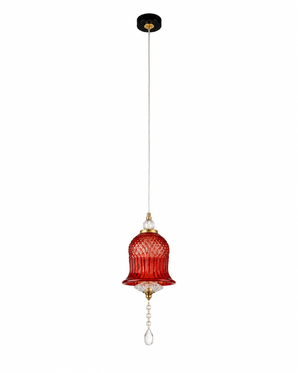 Crystal Bell Pendant Light For Living Room & Home Decoration item -Orange