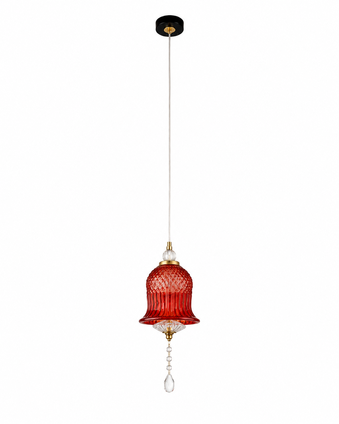 Crystal Bell Pendant Light For Living Room & Home Decoration item -Orange
