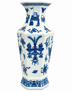 Scholar’s Treasures Decorative Vase & Showpiece for Home & Item for Home Decoration (Blue Pottery)