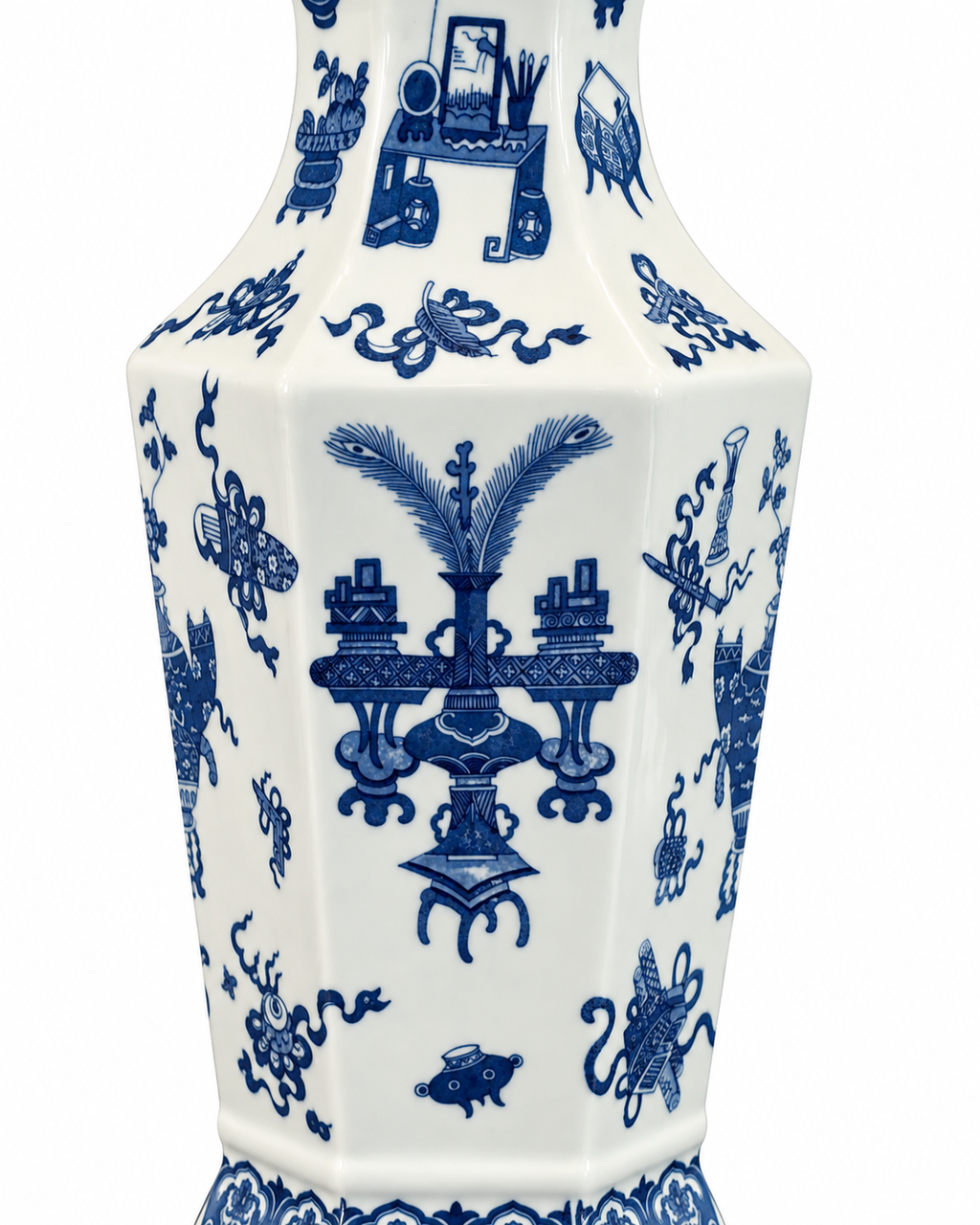Scholar’s Treasures Decorative Vase & Showpiece for Home & Item for Home Decoration (Blue Pottery)