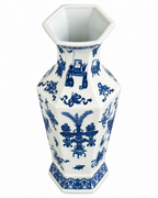 Scholar’s Treasures Decorative Vase & Showpiece for Home & Item for Home Decoration (Blue Pottery)
