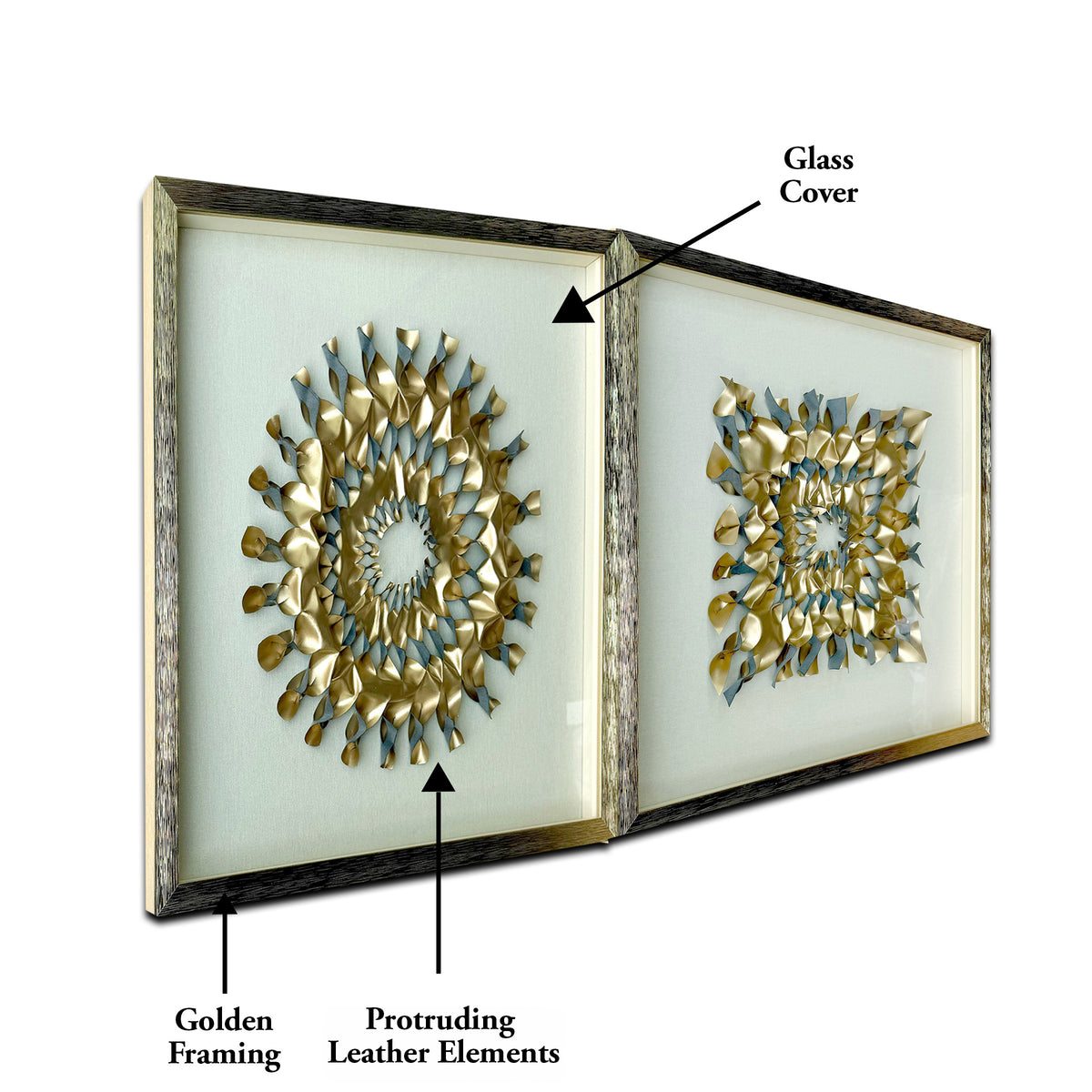 Infinite Motion & Celestial Prism Shadow Box Wall Decoration Piece - Set of 2