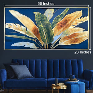 Tropical Elegance 100% Hand Painted Wall Painting & Wall Decor Item (With outer Floater Frame)