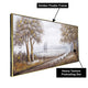 Winter Woodland Hand Paintings for Home (Comes With an Outer Floater Frame) (28x55 Inches)