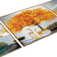 The Golden Glory Framed Crystal Glass Nature Painting - Set of 3 (B)
