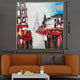 A Stroll in Paris 100% Hand Painted Wall Painting (With Outer Floater Frame) (40x40 Inches)