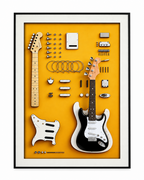 The Guitar Blueprint Pop Art Shadow Box & Wall Decoration Item