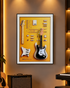 The Guitar Blueprint Pop Art Shadow Box & Wall Decoration Item