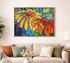 Vibrant Bloom Fiesta by Claire Desjardins 100% Hand Painted Wall Painting (With Outer Floater Frame frame) (35.5 x 47 Inches )