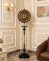 Majestic Time Luxury Designer Silent Movement Standing Clock With Moving Gear Mechanism (Steel Body)
