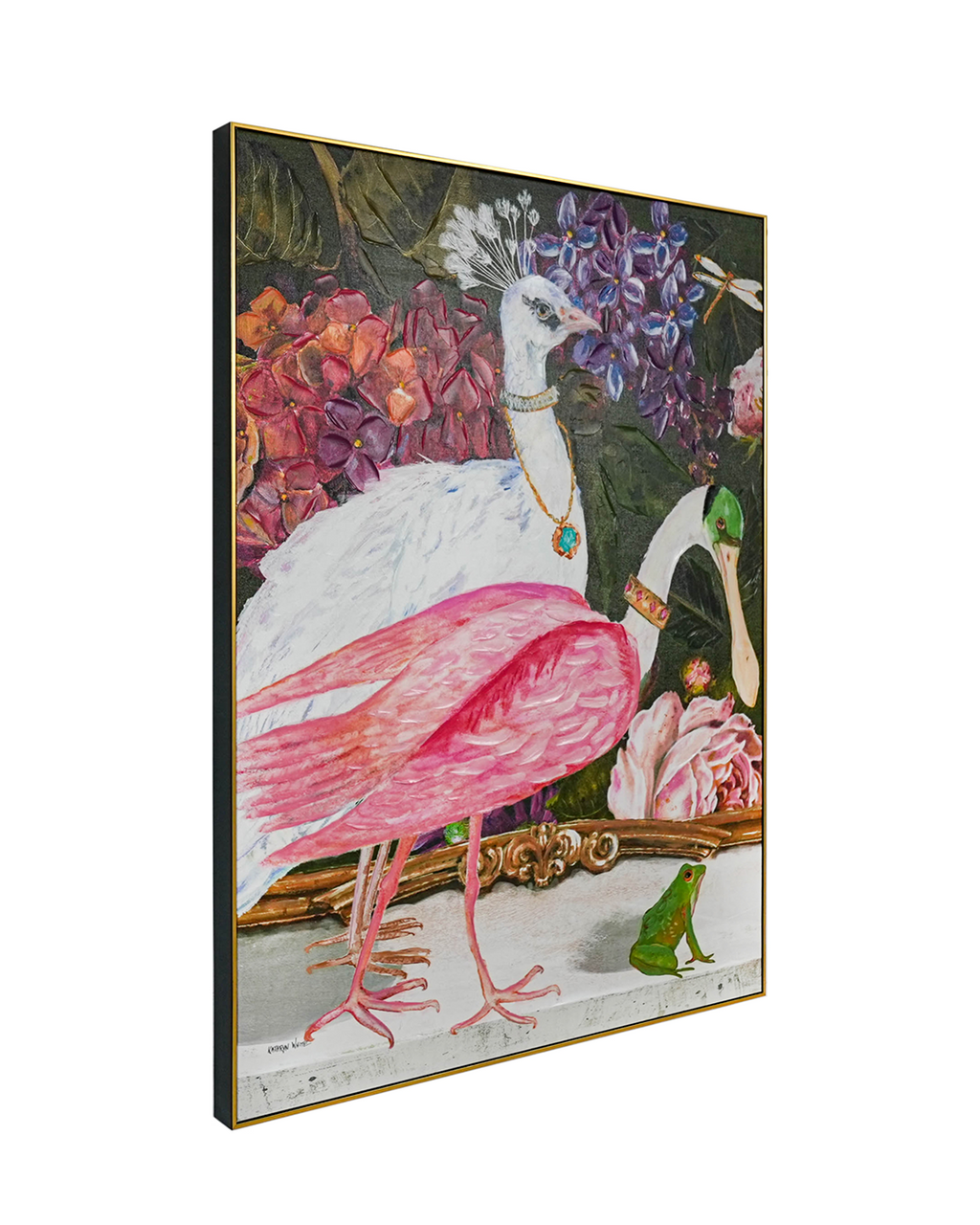 Nature’s Royalty by KATHRYN WHITE 100% Hand Wall Painting For Home (With Outer Floater Frame frame) ( 35.5 x 47 Inches )