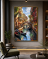 Venetian Canal Serenity Crystal Glass Painting & Wall Decoration Items