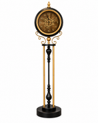 Majestic Time Luxury Designer Silent Movement Standing Clock With Moving Gear Mechanism (Steel Body)