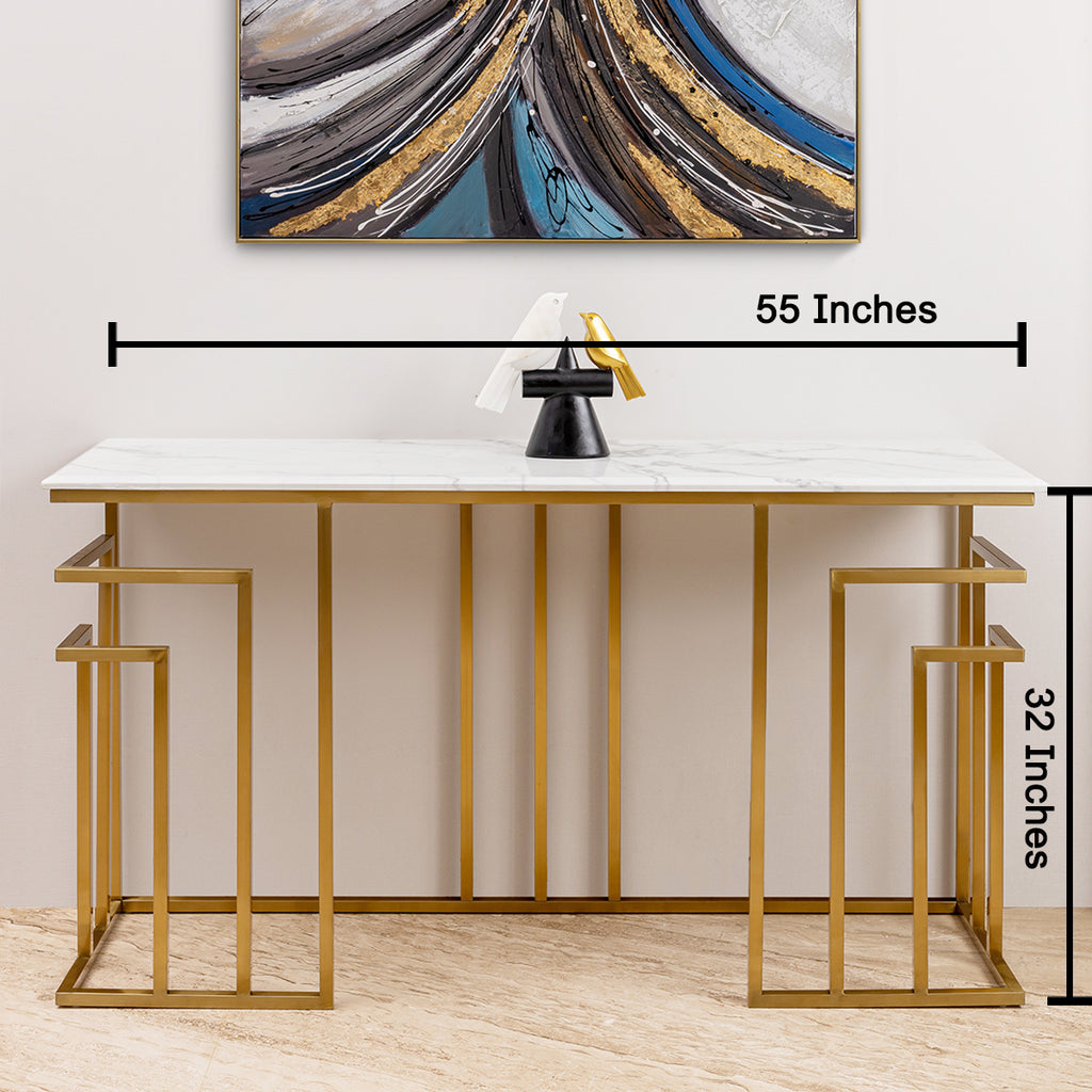 Zenith Grace Console Table For Home - Stainless Steel