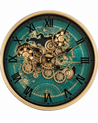 Worldline Timepiece Luxury Designer Silent Movement Wall Clock For Living Room With Moving Gear Mechanism Buy Wall Clock Online - Big (Green) (Steel Body)