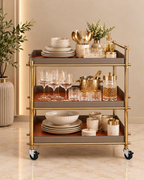 Verona Serving Bar Trolley for Home Bar & Dining Area