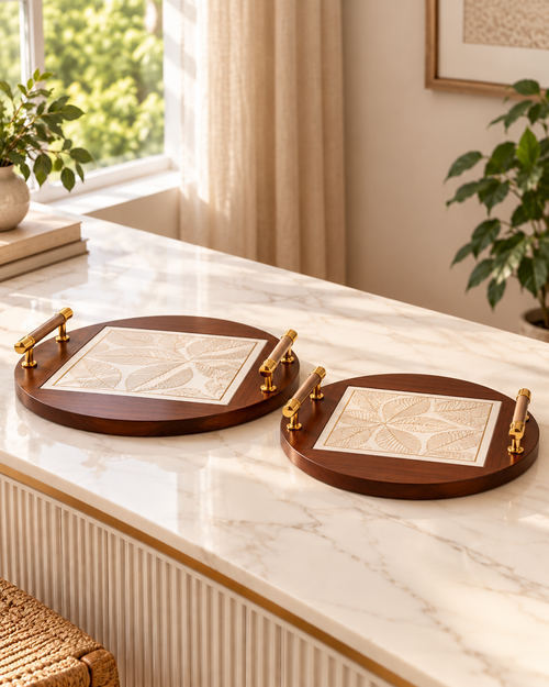 Luxe Harmony Serving Tray For Home - Set of 2