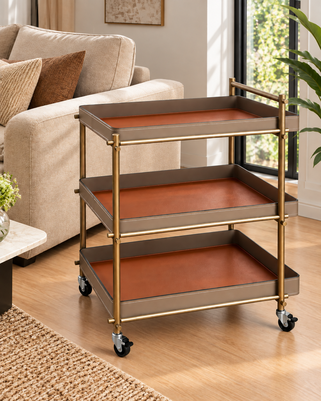 Verona Serving Bar Trolley for Home Bar & Dining Area