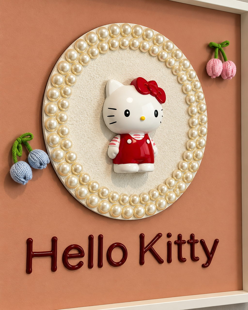 Hello Kitty Charm Pop Art Shadow Box and Kids Room Wall Decor items