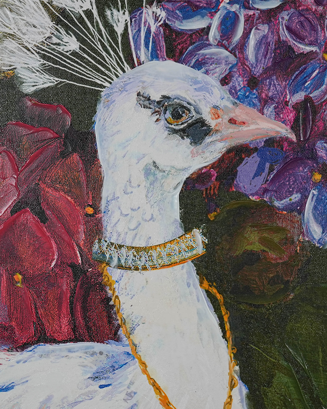 Nature’s Royalty by KATHRYN WHITE 100% Hand Wall Painting For Home (With Outer Floater Frame frame) ( 35.5 x 47 Inches )