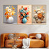 Vase of Vibrance  Canvas Paintings - Set of 3
