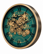 Worldline Timepiece Luxury Designer Silent Movement Wall Clock For Living Room With Moving Gear Mechanism Buy Wall Clock Online - Big (Green) (Steel Body)
