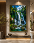 Tropical Waterfall Haven Crystal Glass Painting & Wall Decoration Items
