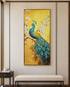 Garden of Royalty 100% Hand Painted Wall Painting (With Golden Outer Floater Frame frame) (27.5x55 Inches)