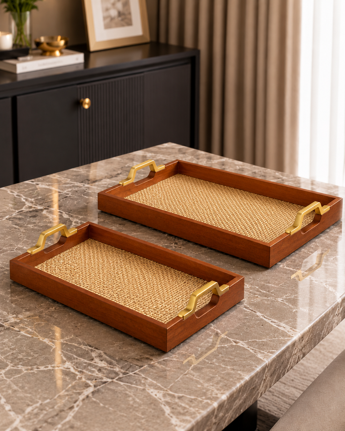 Urban Prestige Serving Tray For Home - Set of 2