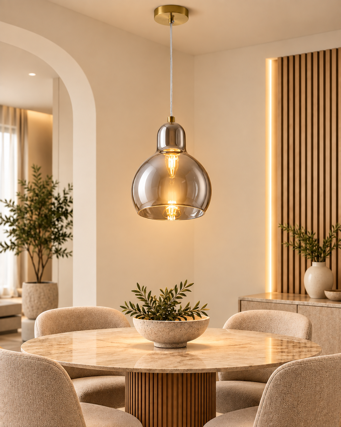 Lumera Globe Pendant Light For Living Room & Home Decoration item -  Grey