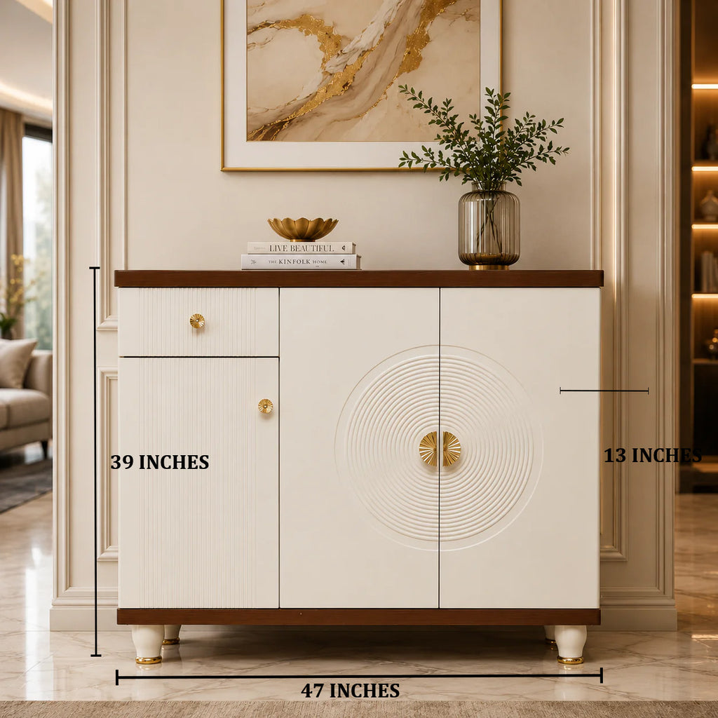 Elm Grace Storage Cabinet and Console Table For Home & Crockery Storage Cabinet / Crockery Unit