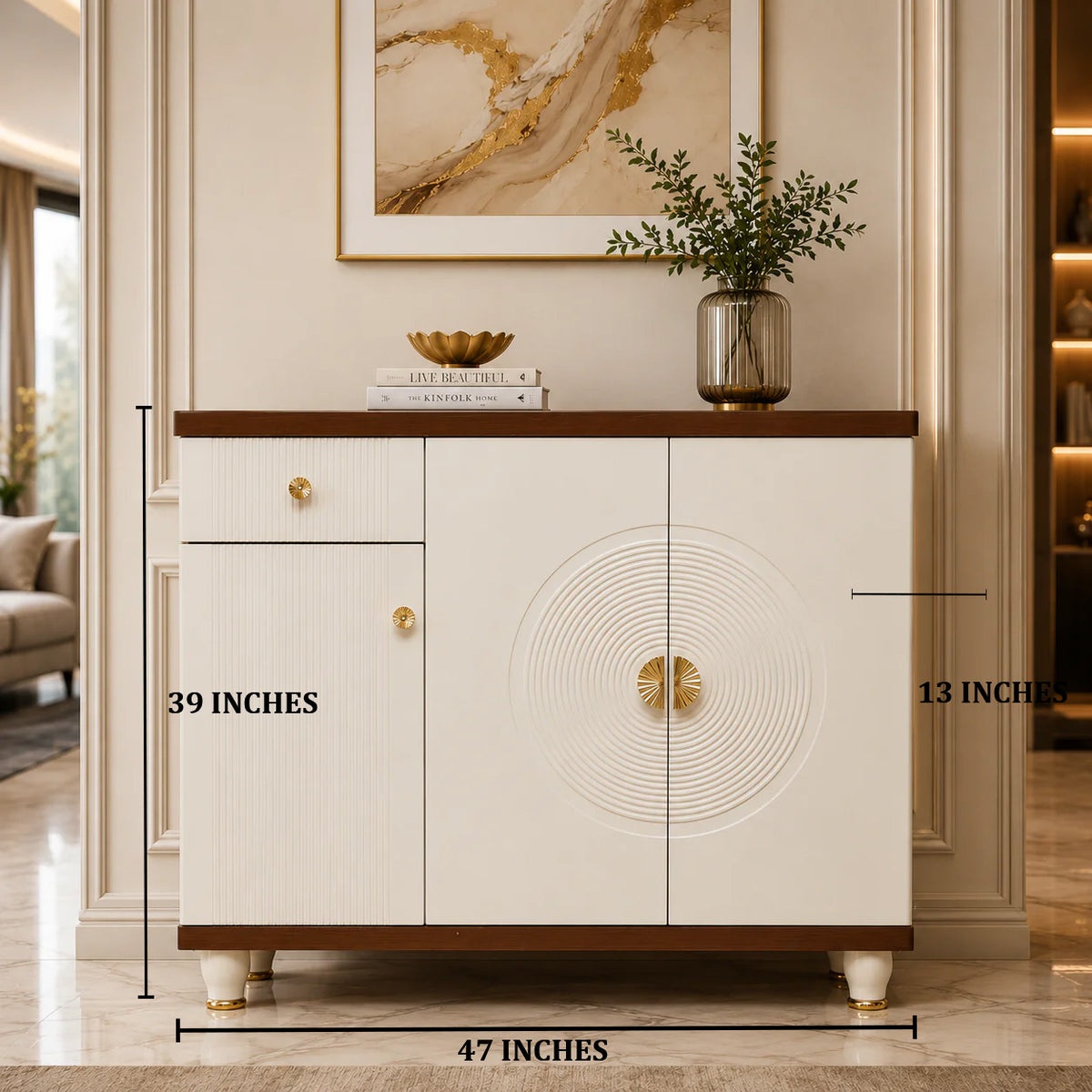 Elm Grace Storage Cabinet and Console Table For Home & Crockery Storage Cabinet / Crockery Unit