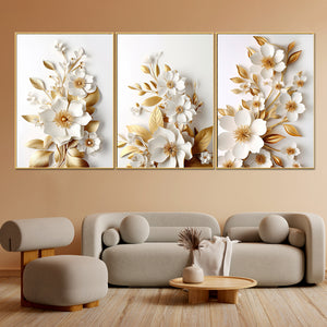 Auric Petal Dance Canvas Paintings