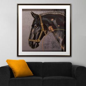 Serene Stallion Serenade Shadow Box Wall Decoration Showpiece