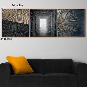 Reflective Illusion Crystal Glass Painting - Set of 3