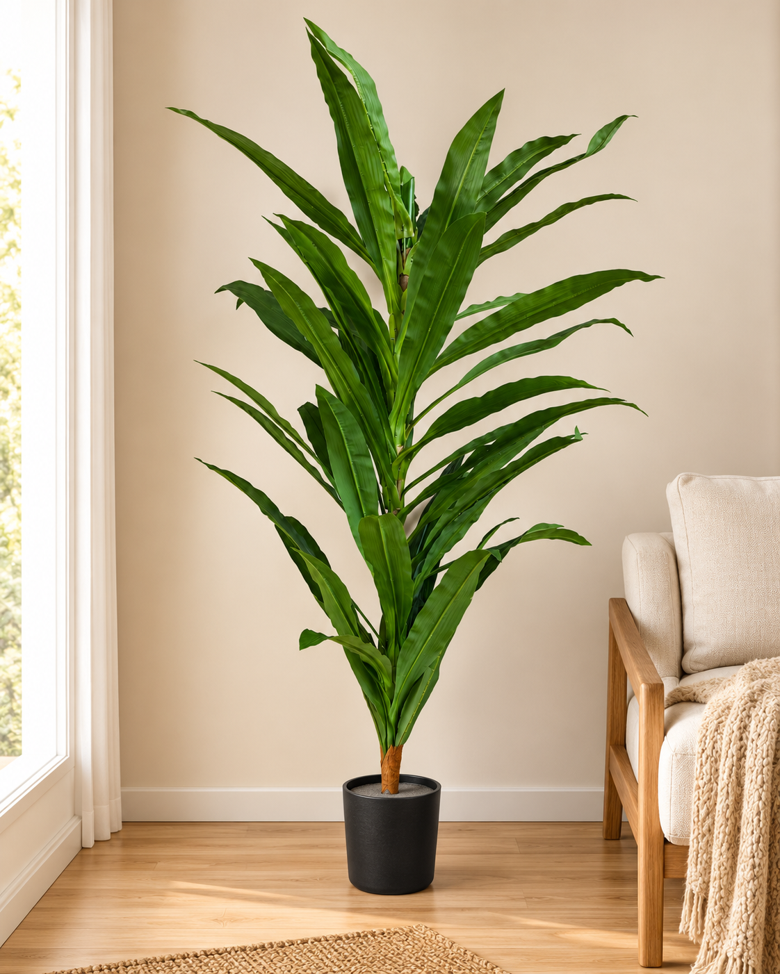 Paradise Cane Artificial Indoor Plant For Home ( 5.9 Feet ) (Natural Feel)