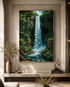 Hidden Paradise Waterfall Crystal Glass Painting & Wall Decoration Items